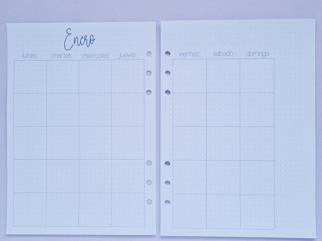 Inserts para Bullet Journal/ planner tamaño A5